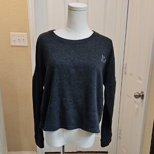 Rae Dunn Charcoal Gray Love graphic Crewneck Sweatshirt Size XS